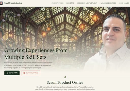 a photo of Emad Zedan homepage 2025 website thumbnail